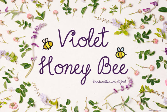 Violet Honey Bee: A Charming Handwritten Font for Editorial Design